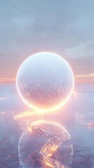 Glowing Sphere with Network and Reflective Surface
