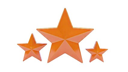 Obraz premium Three Orange Stars of Different Sizes