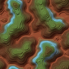 Fototapeta premium Topographic map contours isolated green areas.