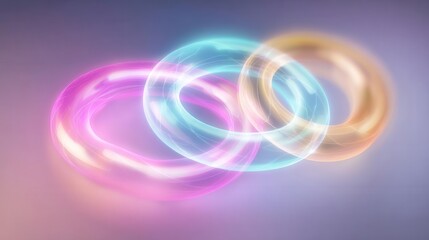 Interlocking Rings Abstract Design with Glowing Effects