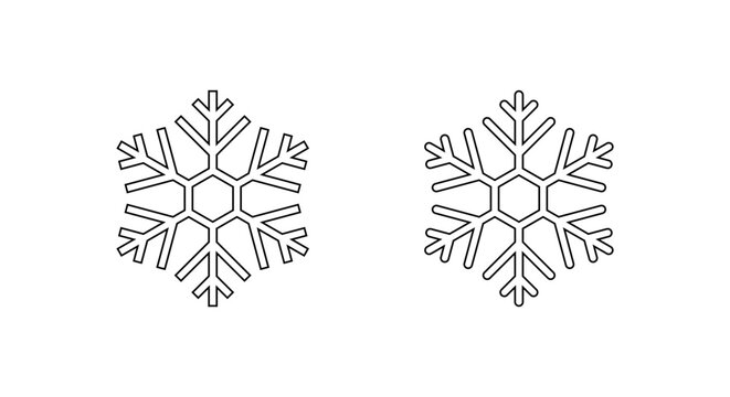 Snowflake, snow flakes outline icon. Winter season, ice weather symbol