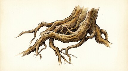 Fototapeta premium tree roots isolated