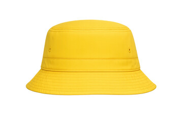 Fototapeta premium Yellow cotton bucket hat for summer fashion, headwear accessory protecting from sun, casual apparel