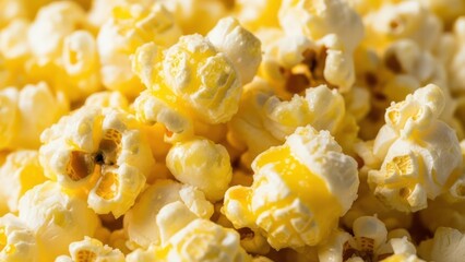 Close up of freshly made popcorn pile