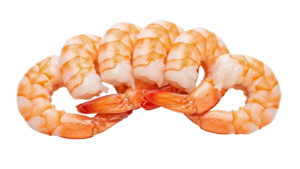 Cooked Peeled Shrimp Seafood Product Shot isolated PNG with Transparent Background
