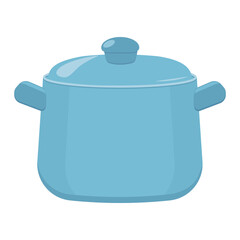 Colored cooking pot, isolated clipart illustration