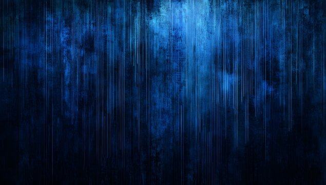 Abstract digital glitch in deep blue - Powered by Adobe