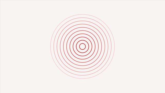 Circular Radiating Pulse Animation. Continuous Concentric Ripple Motion Graphic. Seamless 4K Chroma Key Video Loop.
