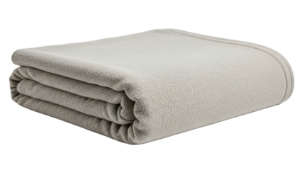 Folded Soft Light Gray Fleece Blanket Isolated Product Shot isolated PNG with Transparent Background