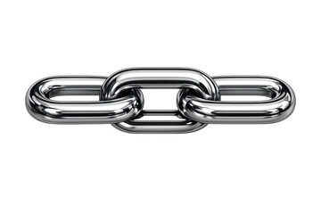 Obraz premium Chrome chain links connecting, symbolizing strength, unity, teamwork, security, and unbreakable powerful bond on transparent background