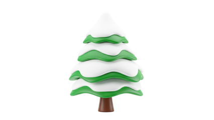 Stylized Christmas Tree with Snow