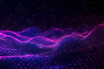 Abstract digital wave in purple and pink