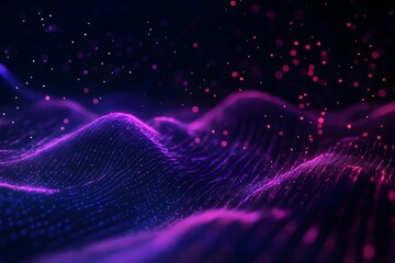 Abstract digital waves in vibrant purple and pink