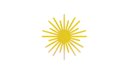 Yellow Sun Emblem on White Background