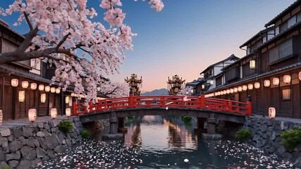 Akayama Spring Festival sakura petals drifting under soft sky blue seasonal atmosphere