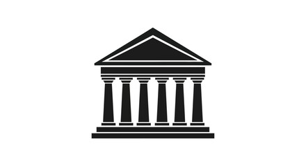 Fototapeta premium Black and white building with columns 1.