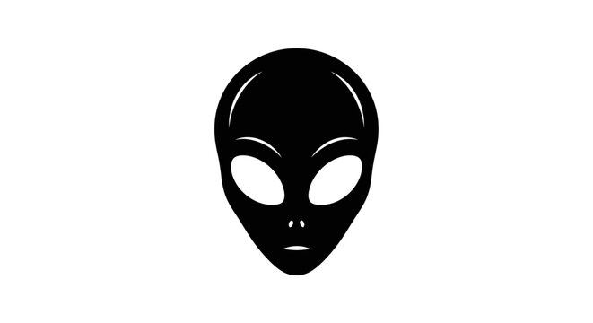 Black alien head with large eyes.