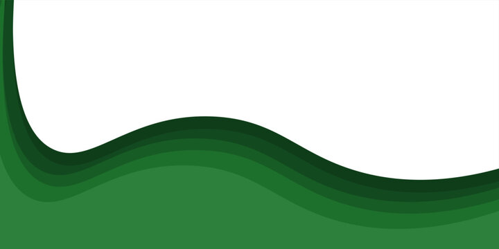 Vector green line background curve element with white space for text and message design, overlapping layers, vector