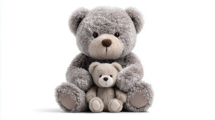 Obraz premium Cute teddy bear plush toy for kids soft and cuddly stuffed animals grey bears for baby gifts and decor