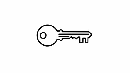 Simple Outline Icon of a Key.