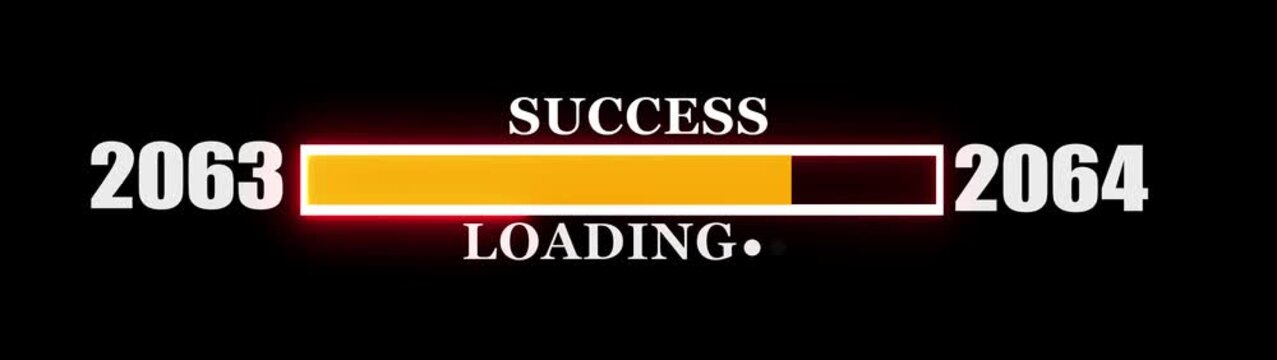 Loading bar from 2063 to 2064 new year transfer animation on background new year Celebration concept with confetti.....