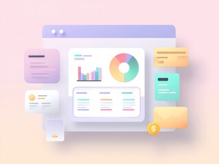 Fintech Interface with Account Summary and Top Text Area