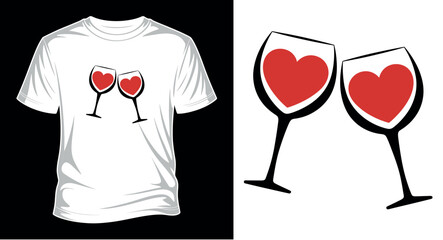 Fototapeta premium Valentine day graphic vector art T-shirt design print templet