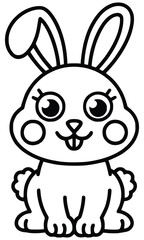 Fototapeta premium Smiling Bunny: A charming cartoon bunny radiates happiness and playfulness with its endearing smile and lively pose.