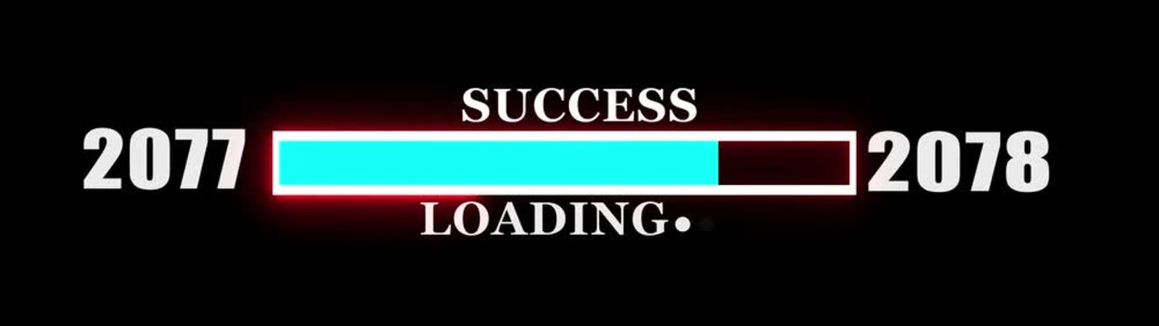 Loading bar from 2077 to 2078 new year transfer animation on background new year Celebration concept with confetti.....