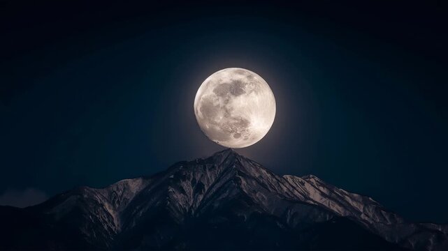 秋の夜、大きな月とすすきと月見団子の供え物