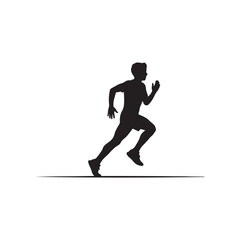 Kid runner silhouette vector flat illustration design on white background