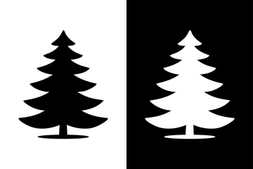 Obraz premium Classic Pine Tree Silhouette Collection Black Conifer Trees Nature Vector Design