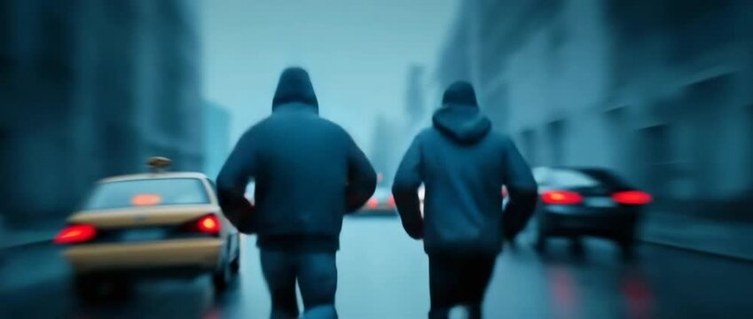 Armed robbery, unidentified perpetrators escaping a crime scene