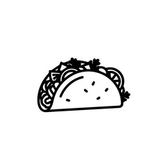 Delicious taco with beef and lettuce