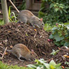 These small mammals may forage in gardens and compost piles feed