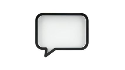3D Speech Bubble with Black Outline