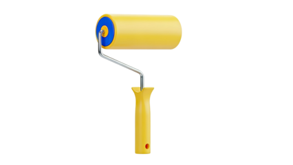 Yellow Paint Roller with Blue Accent