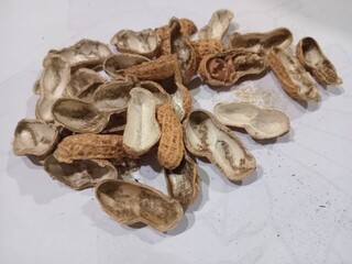 peanuts on a white background