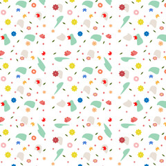 Seamless abstract floral pattern with colorful
