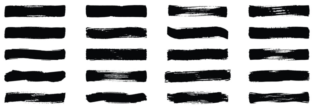brush. Brush strokes vector. Set of text boxes. Paintbrush collection. Grunge design elements. Dirty texture banners. Set of rectrangle shape brush strokes. Painted rectangles and long strokes.