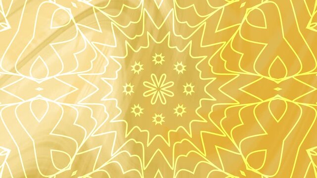 yellow gold gradient background mandalalike patterned design, suitable for backgrounds, textiles, prints, and stationery with a modern, artistic aesthetic.