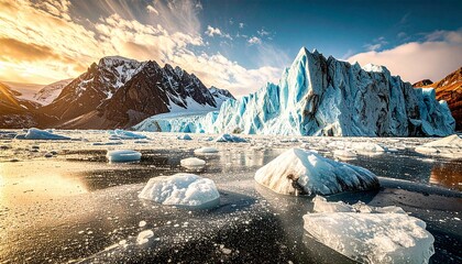 雪解け水に映る氷山