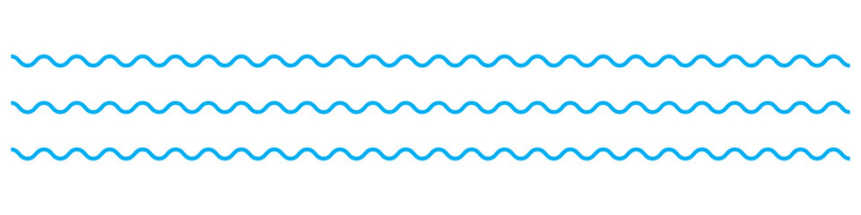 Water waves. Set of wavy zigzag lines. Wave thin line background. Vector zigzag and wavy horizontal underline. Vector illustration