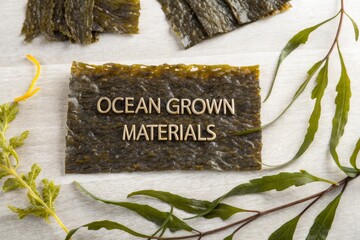 Dried Kelp Sheets with 'Ocean Grown Materials' Label