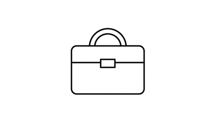 A simple line drawing of a briefcase on a white background