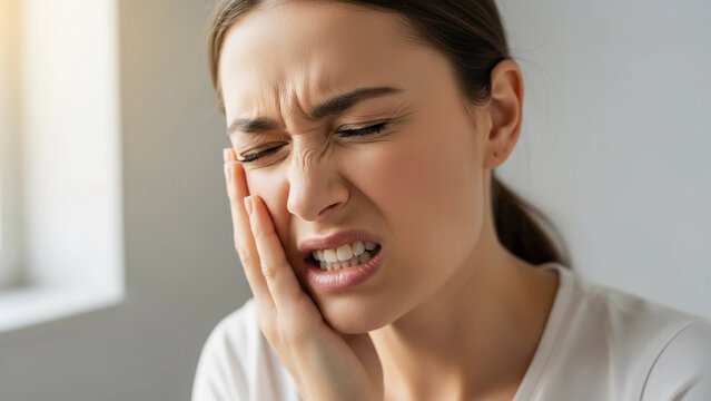 Toothache Woman Experiencing Severe Dental Pain Home