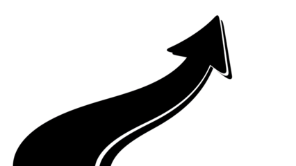 Abstract White Upward Arrow On Black Background For Growth