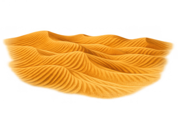 Desert sand dunes with rippling texture, creating an arid landscape pattern on transparent background
