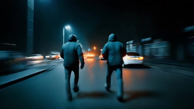 Armed robbery, unidentified perpetrators escaping a crime scene