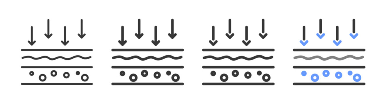 The Ultimate membrane Styles with Variations Line of icon set vector illustration